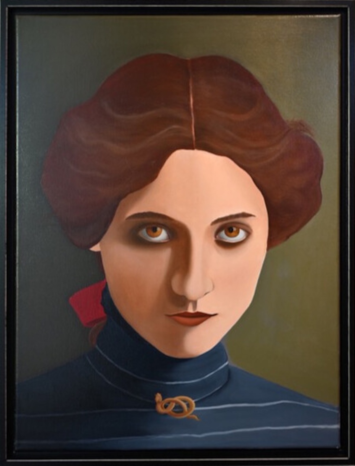 I was first drawn to this image by the intensity of her eyes, and as I painted, her power revealed itself. She embodies the witch within us all: the healer, the destroyer, the creator, the lover, the infinite.