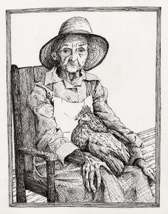 A Woman and a Chicken