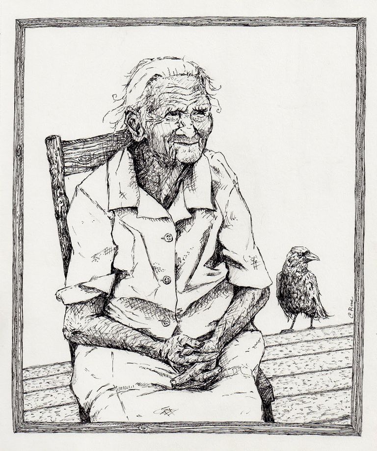 A Woman and a Crow