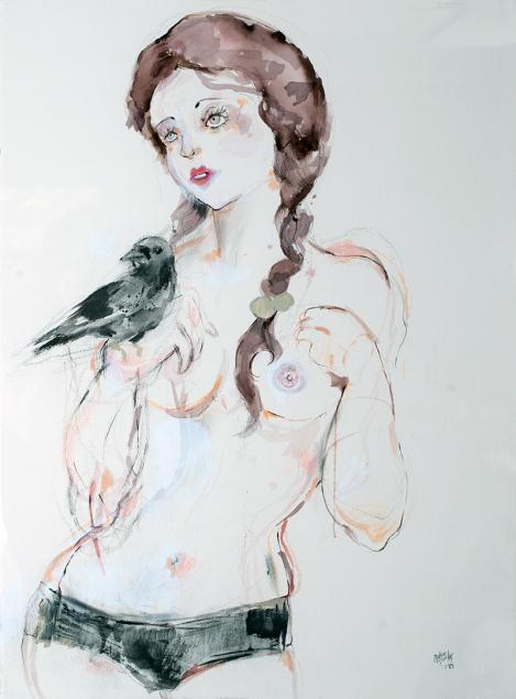 Young Womanand Raven
