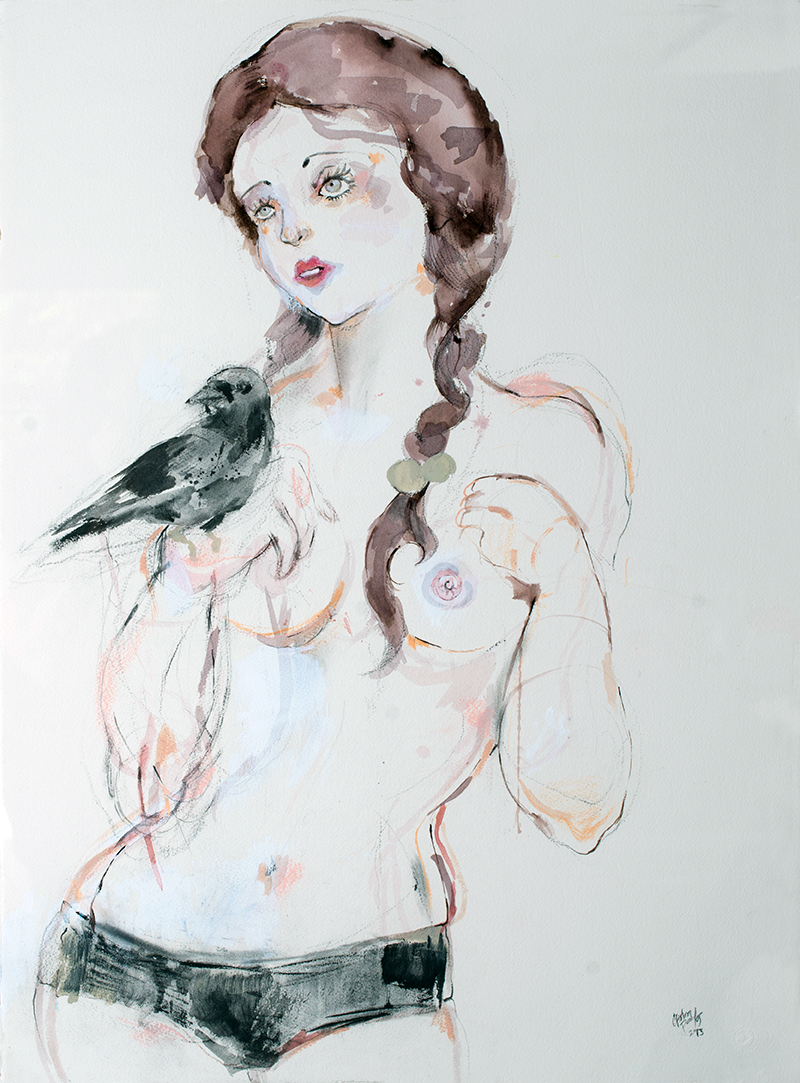 Woman with Raven