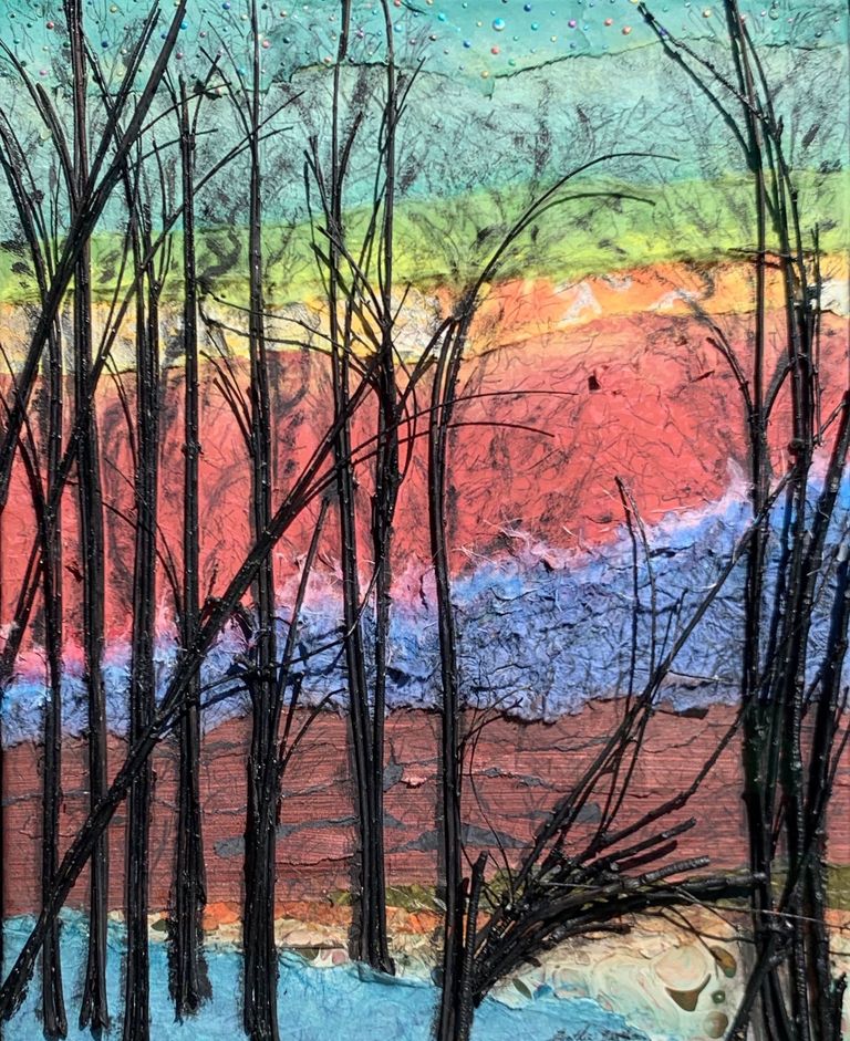 Winter Birches at Nightfall