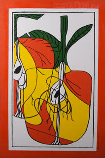 A Slide of Art: Apples with Red Border