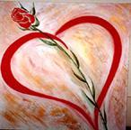 Heart red rose