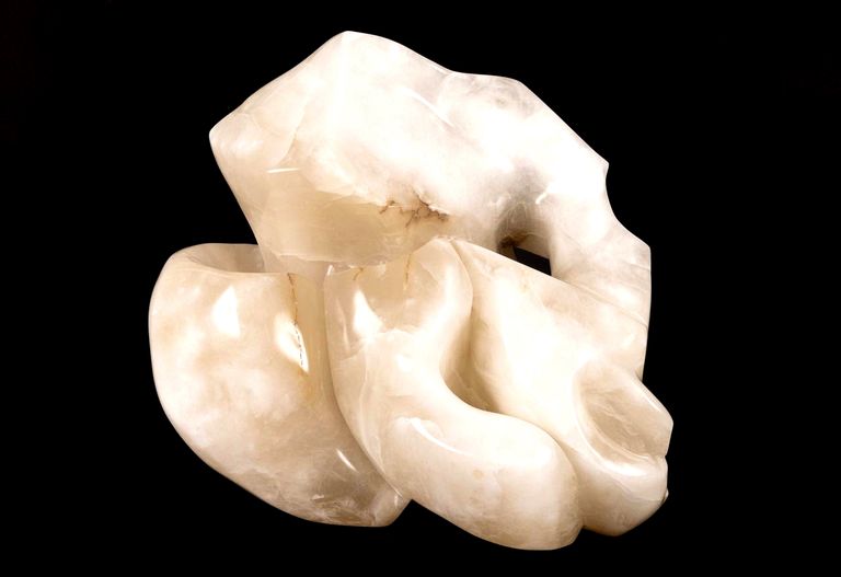 Heart Shortcuts, white alabaster, 34x42x51 cms. year2021.