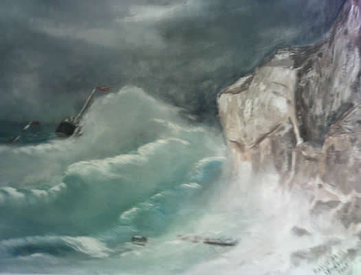 The sea during the storm
