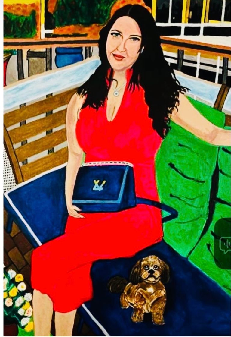 Portrait of Daughter Yana with Dog Kovi, #38