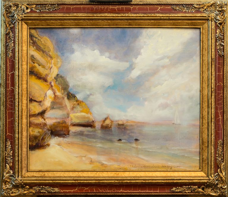 White Sail, oil on wood, 20