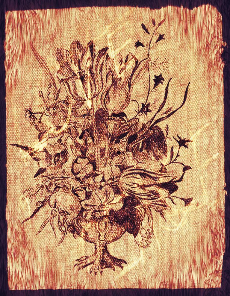 Antique vase with flowers