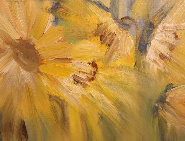Sunflowers in the wind