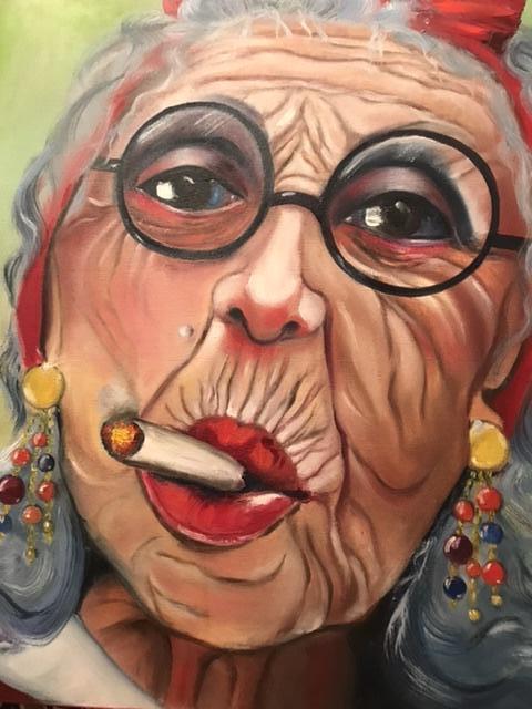 My grandmother smokes a pipe