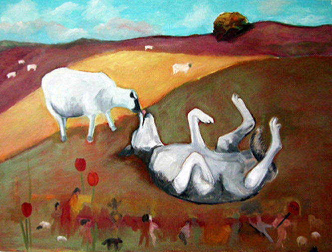 Sheep and wolf