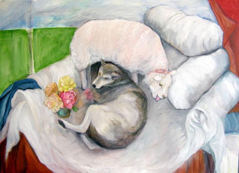 Wolf Sheepand Flowers