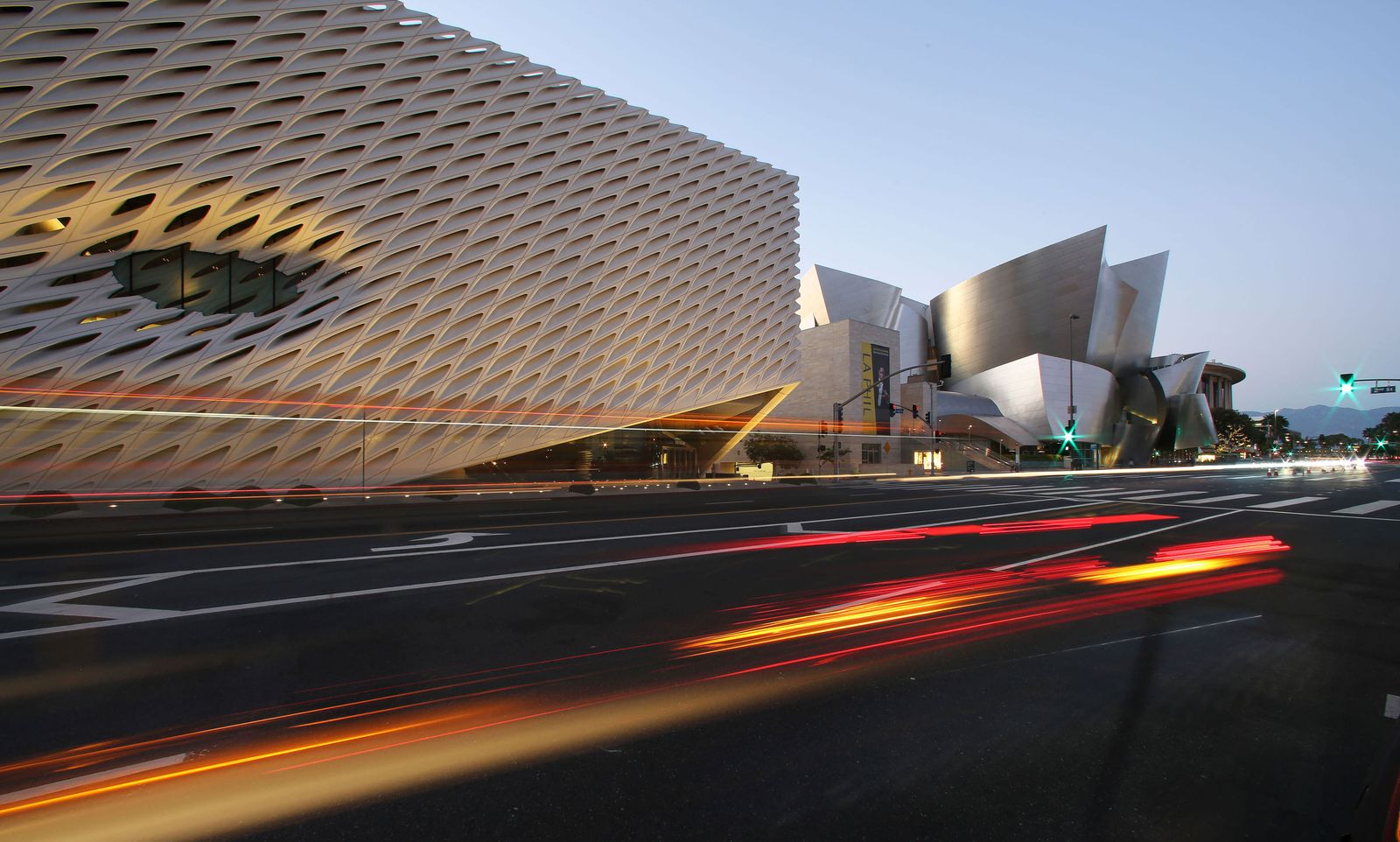 Broad and Walt Disney at Night