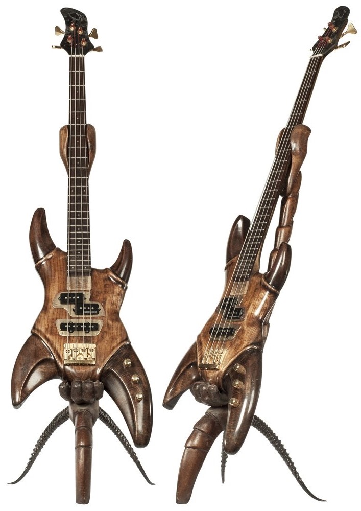 Original Bass Guitar with jamb Ebony tree,nut-tree, black rosewood