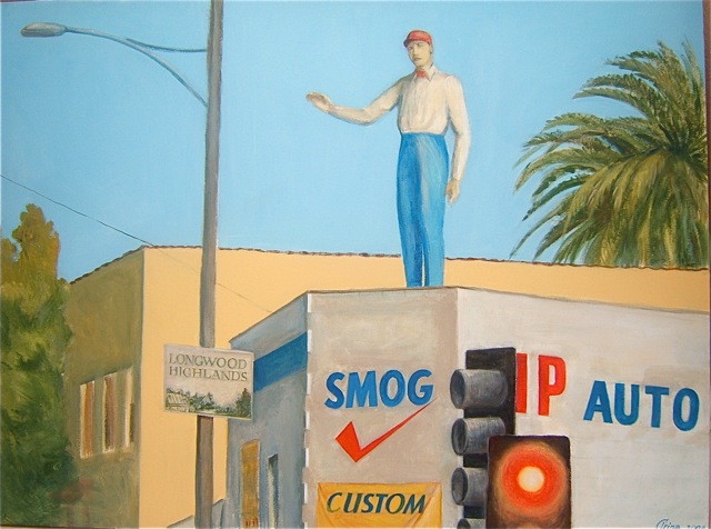 Stop sign at the corner of San Vicente and La Brea