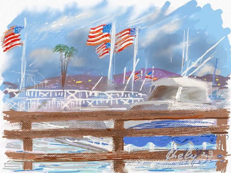 Flags at balboa island
