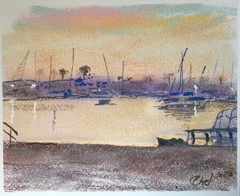 Sunset at marina park