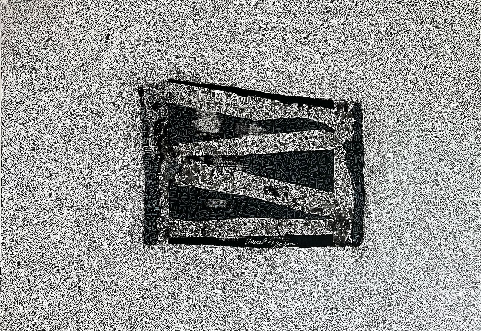 "Constraction M", 18" x 24", acrylic,pigment ink on paper