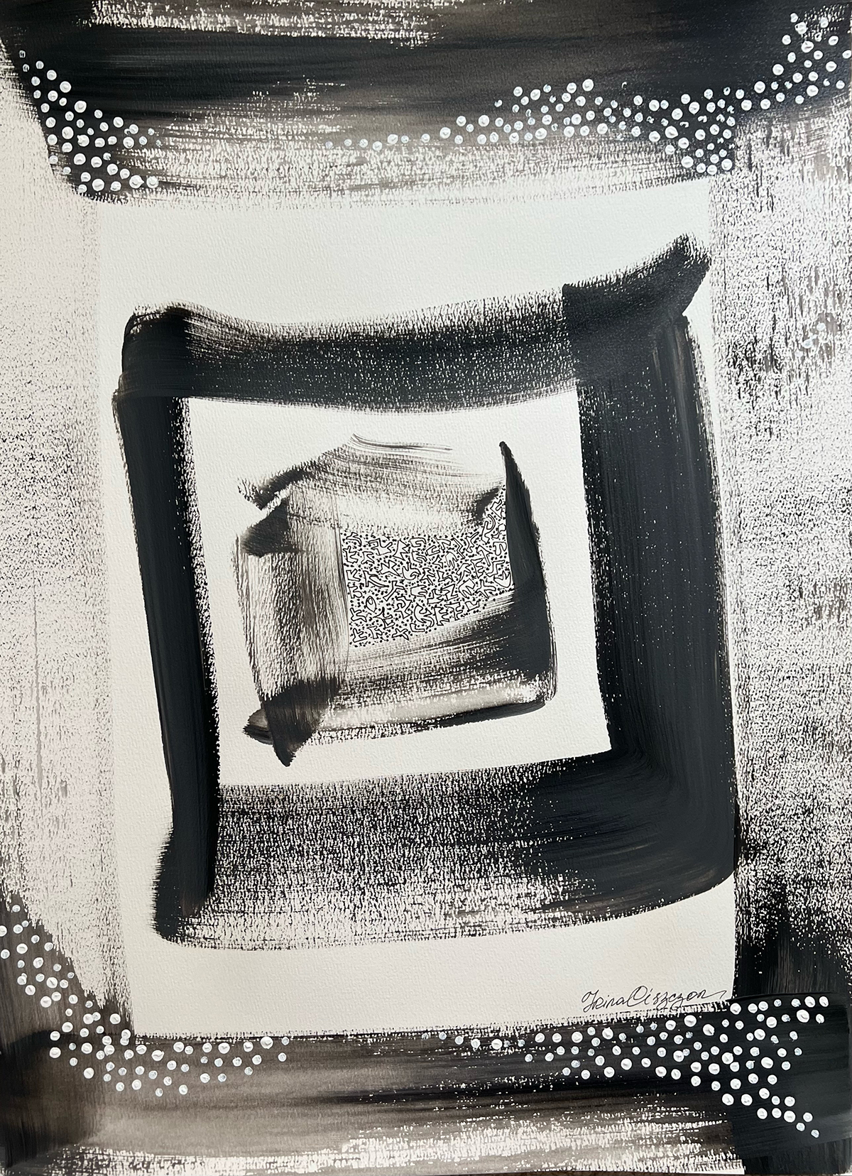 "Window space IV", 18 " x 24", acrylic, pigment ink on paper