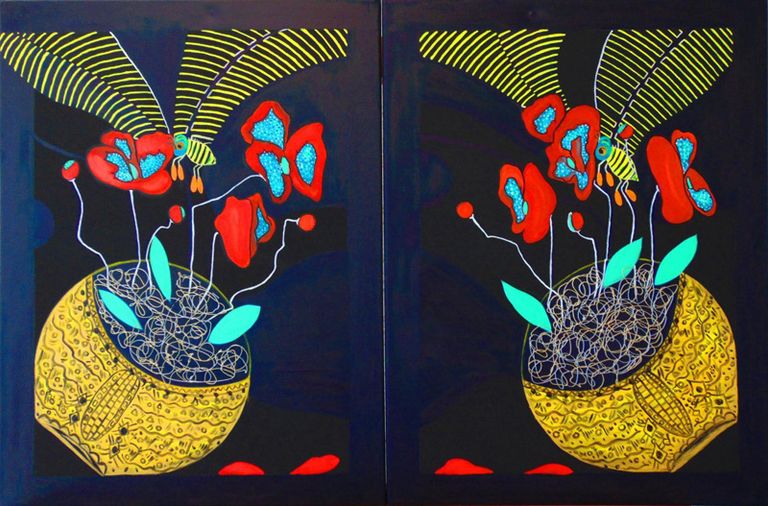 Bee Flight (diptich)