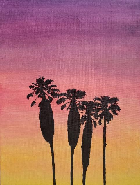Palmtrees and sunset