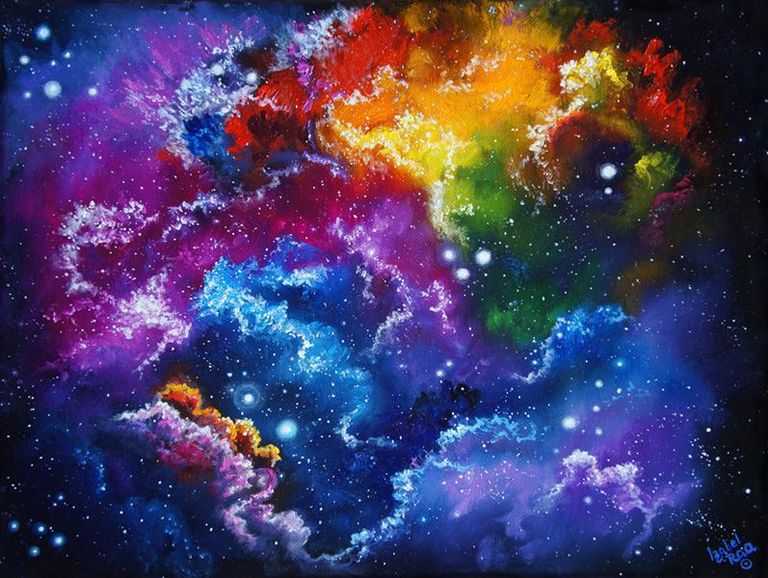 Quasars of light in a shimmering and shining void