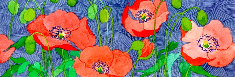 Poppies on Sea Pattern