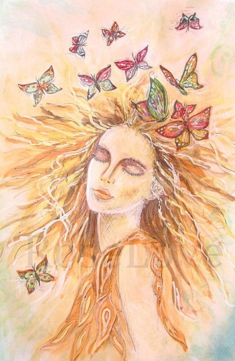 " Butterflies in my head " Hand enhanced giclee