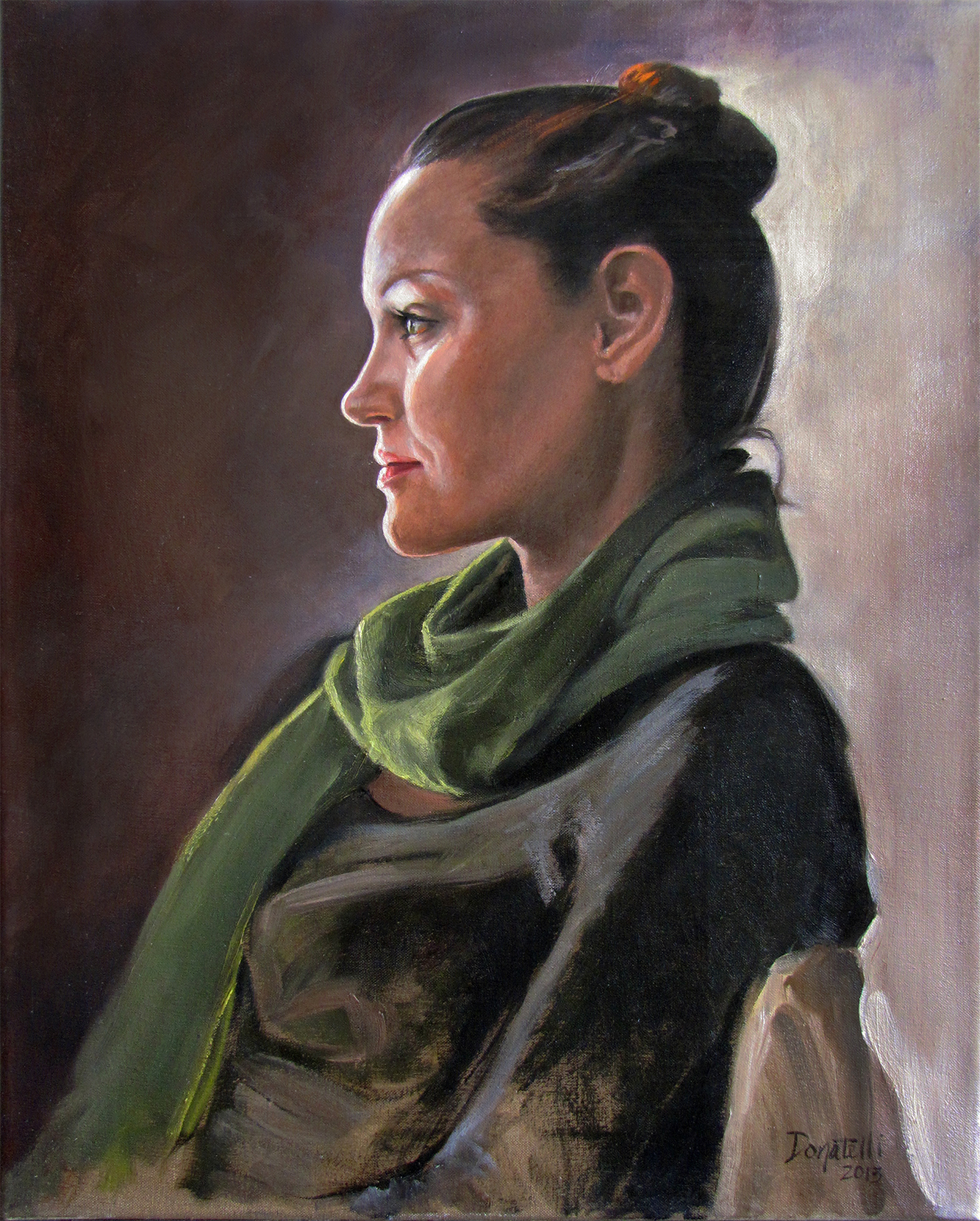 Model with Green Scarf