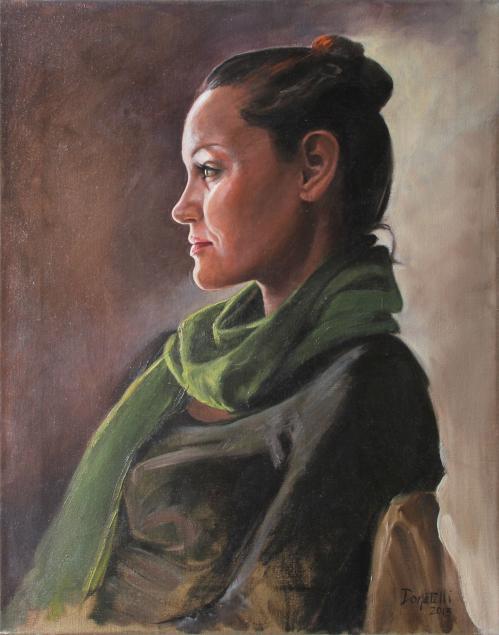 Modelwith Green Scarf