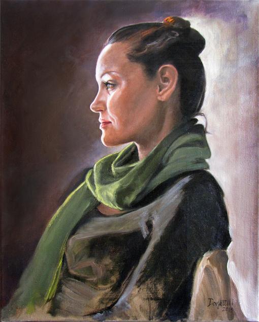 Modelwith Green Scarf