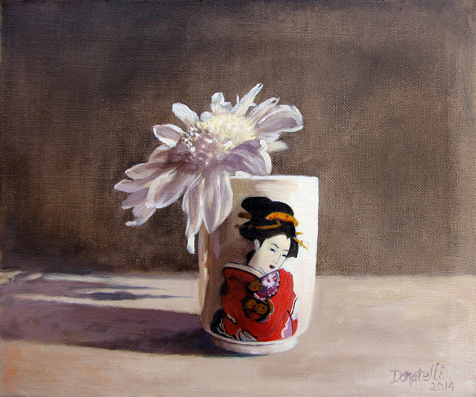 Saki Cup with Chrysthemum