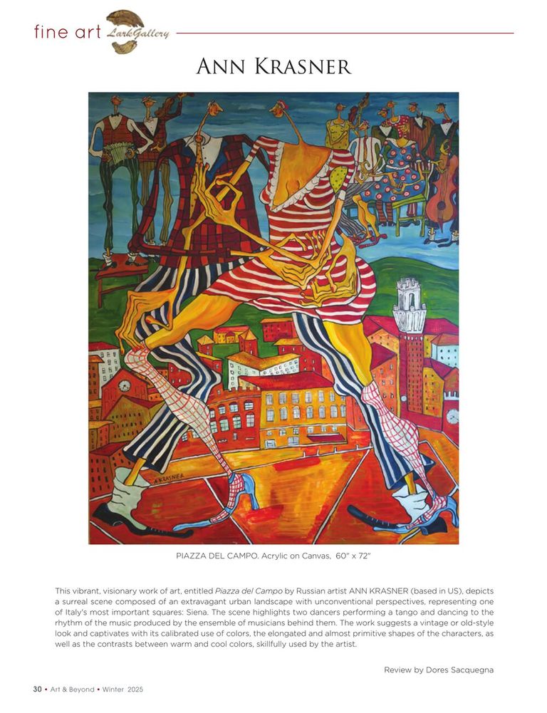 A LarkGallery artist featured in Art & Beyond Magazine