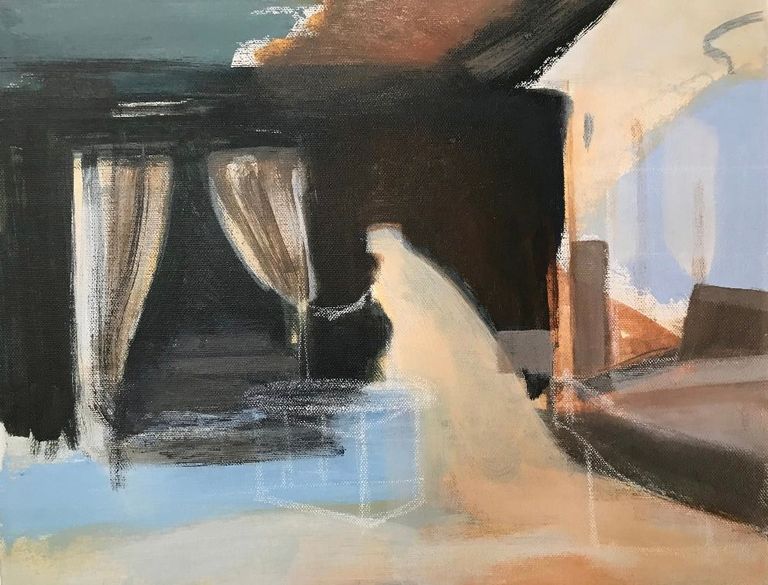 Figure Traversing the Salon