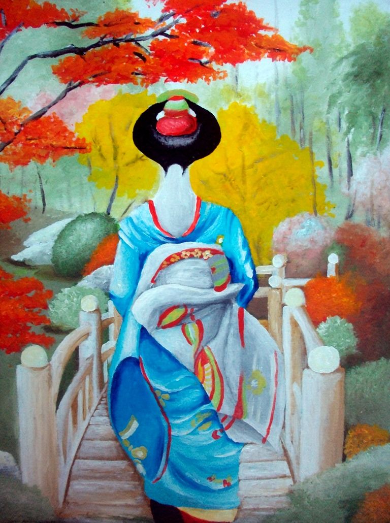 Geisha in Garden