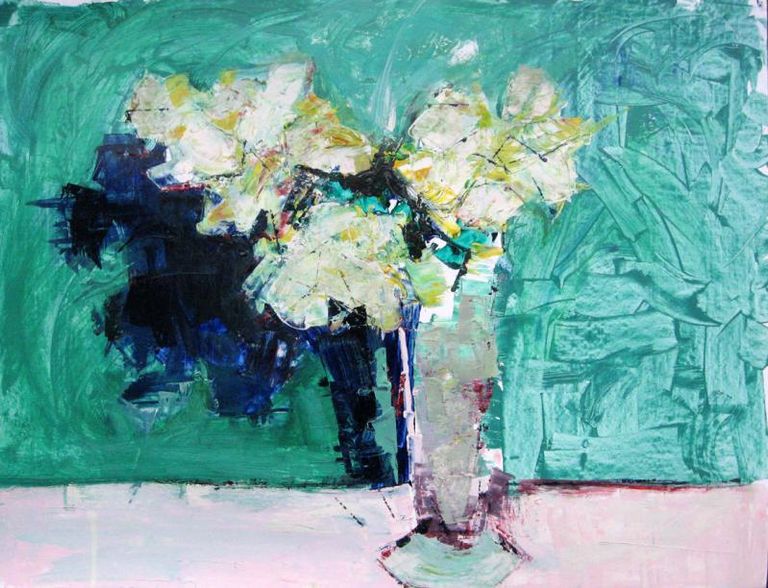 Vessel With Yellow Flowers