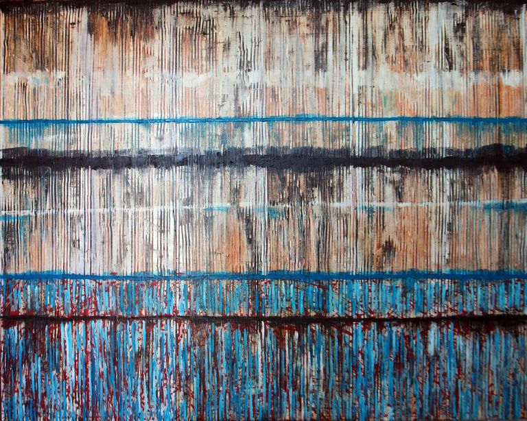 After Rain. 2014. Mixed media on canvas. 48X60 inches