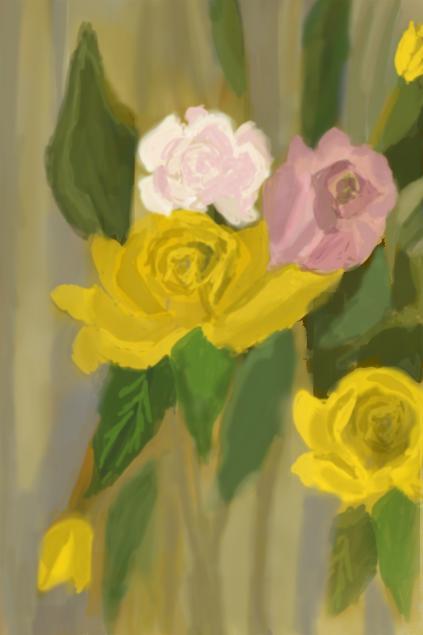 In the stillness of the roses