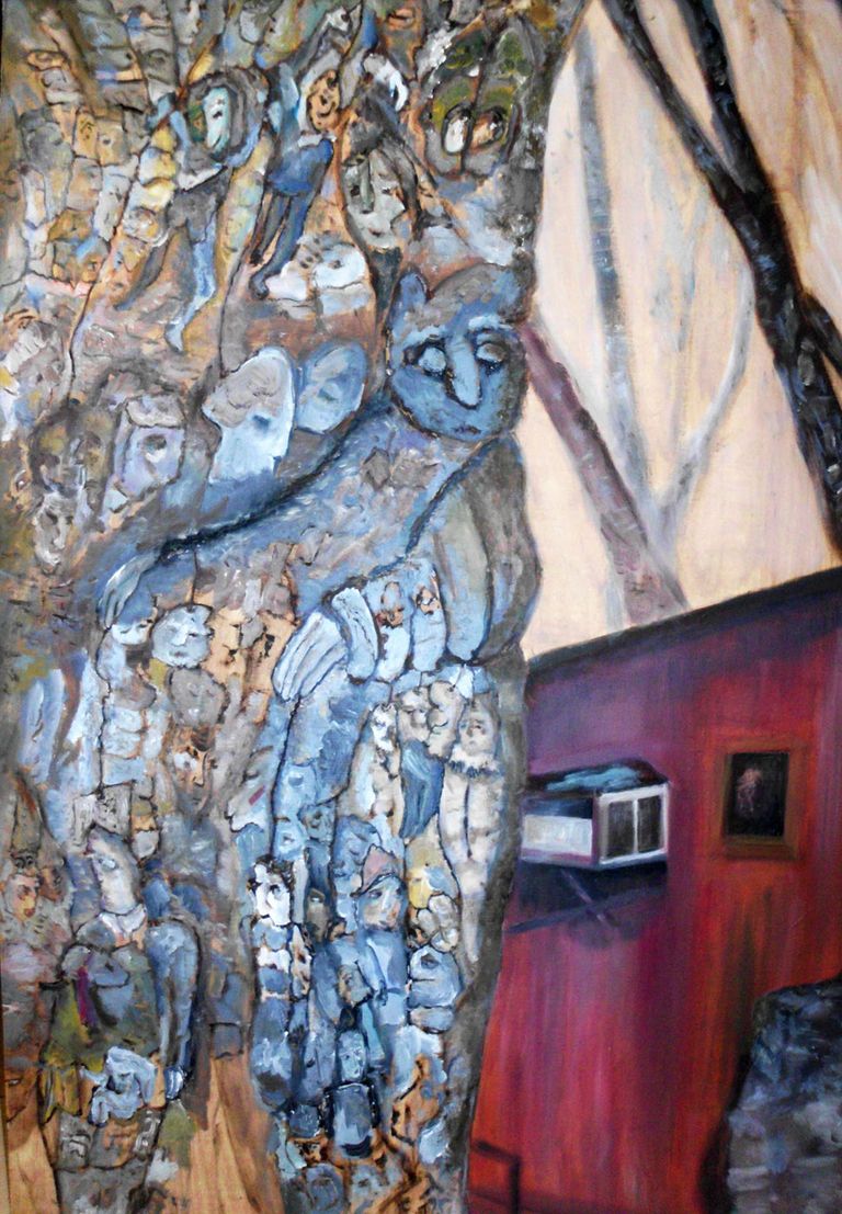 Puppet-Tree 1, oil on wood