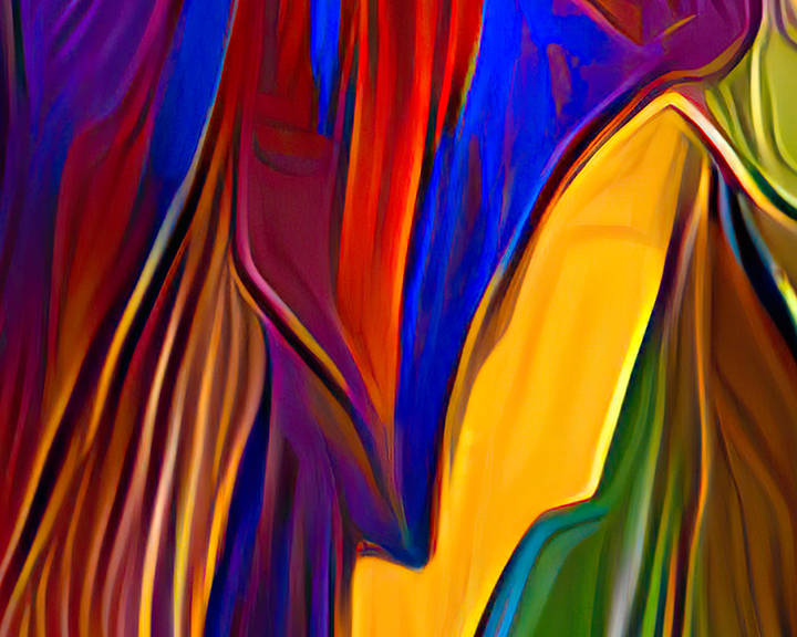 Yellow and Blue Curtain