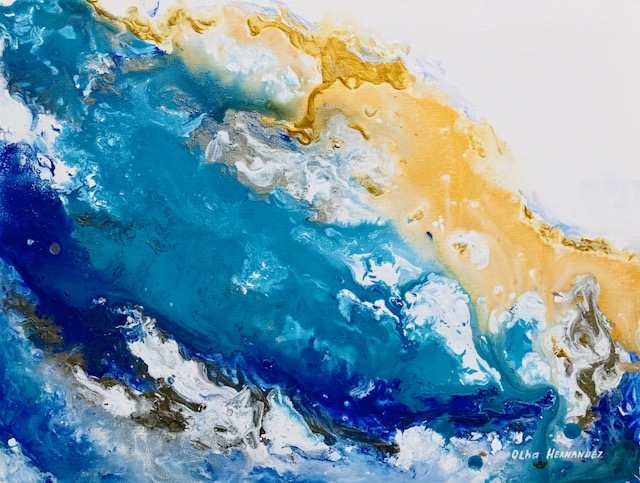Relax, escape, getaway to the best beaches with romantic spanish guitar song and take home painting from “Ocean Breeze” collection #101