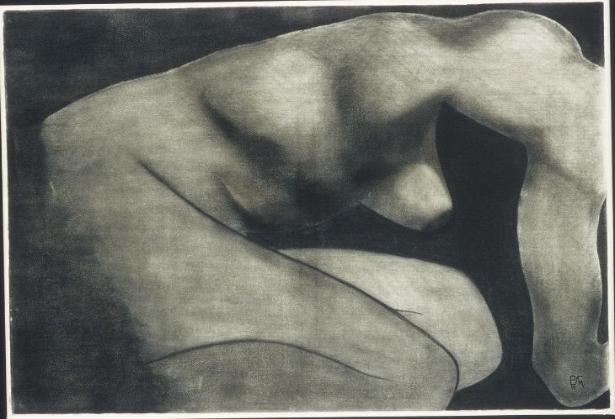 "Dark Archway" (Figure), mixed on canvas, 30x40, 1999
