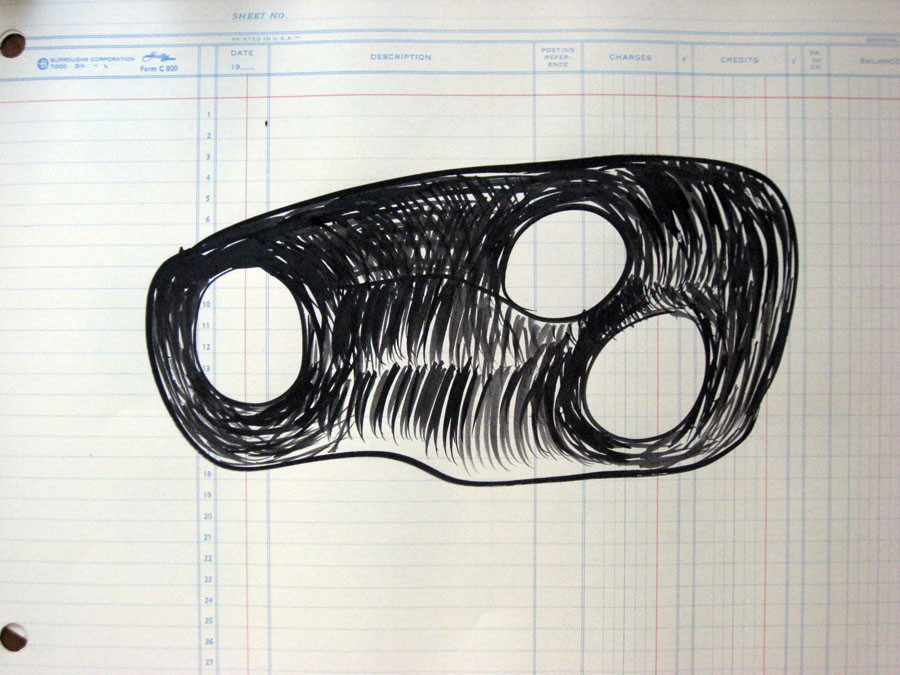 Three Eyes on Ledger Paper