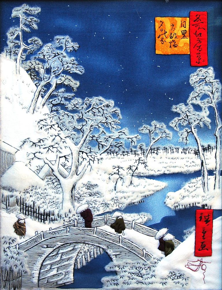 “The Thaikobasi Bridge and Uhinooka Hill in Meguro”