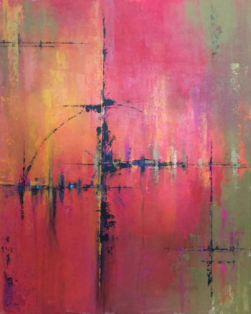 Orange Pink Abstract