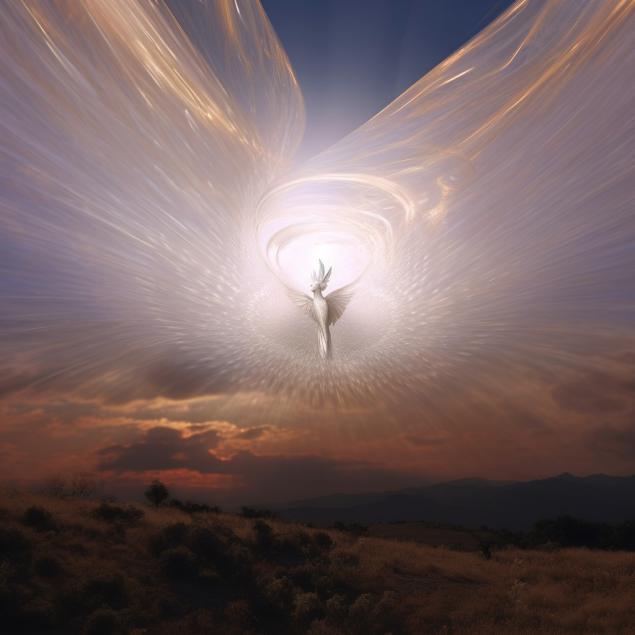 Angel at dusk