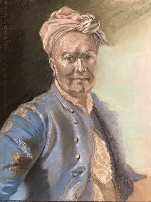 The Blue Silk Jacket -- (inspired by Maurice Quentin de La Tour) -- Robyn Friend