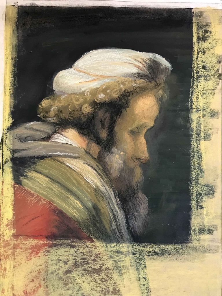 The Rabbi (inspired by Rembrandt) -- by Robyn Friend