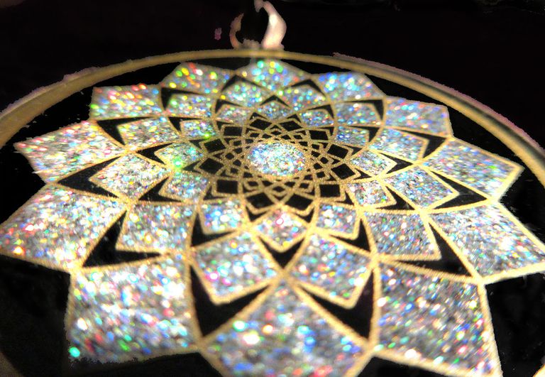LOTUS of 1000 PETALS on Black Tourmaline 925 silver NEW pendant